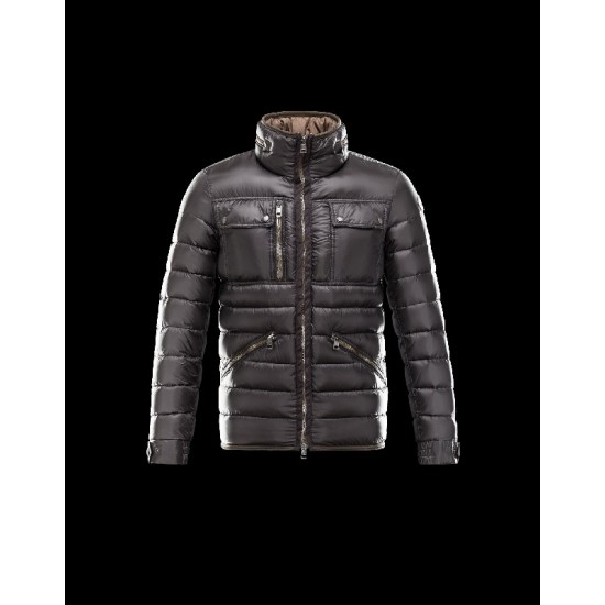 Moncler NORBERT Turtleneck Black Jackets Nylon/Polyamid Mens 41378019WP