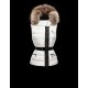 Moncler RUE Detachable Turtleneck Fur-Trimmed Hood Ivory Waistcoats Nylon/Racoon Womens 41456784LV