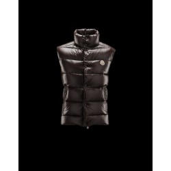 Moncler Tib Turtleneck Dark brown Waistcoats Nylon/Polyamid Mens 41236593LS