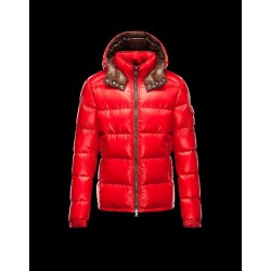 Moncler Zin Ultralight Detachable Hood Red Jackets Wool Nylon Mens 41236575WM