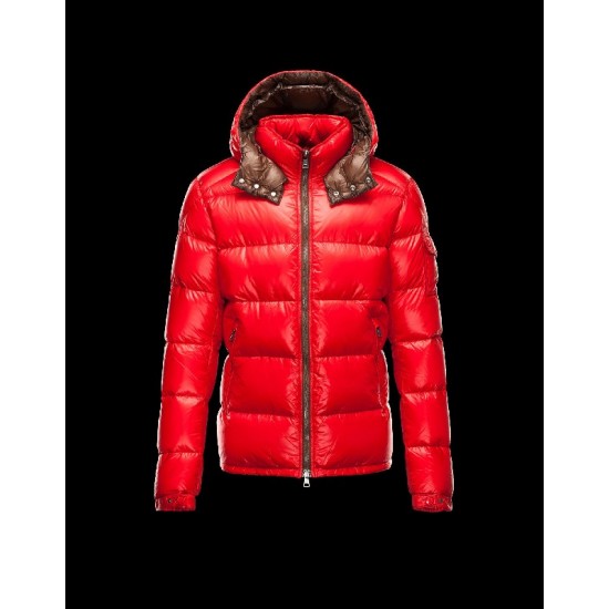 Moncler Zin Ultralight Detachable Hood Red Jackets Wool Nylon Mens 41236575WM