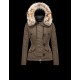 Moncler AYROLLE Turtleneck Detachable Military green Jackets Cotton/Racoon Womens 41456955TN