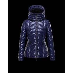 Moncler BADETE Turtleneck Fixed Hood Dark blue Jackets Nylon/Polyamide Womens 41464877MX