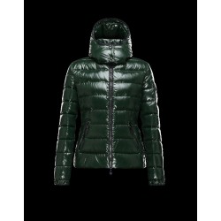 Moncler Bady Detachable Hood Dark green Jackets Lacquered Nylon Womens 41224540TK