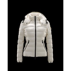 Moncler Bady Detachable Hood Ivory Jackets Lacquered Nylon Womens 41224540PX