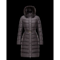 Moncler FABREFUR Detachable Turtleneck Steel grey Coats Polyester/Beaver Womens 41456774XR