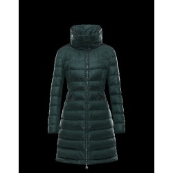 Moncler FLAMME Turtleneck Dark green Coats Nylon/Polyamid Womens 41381023QT