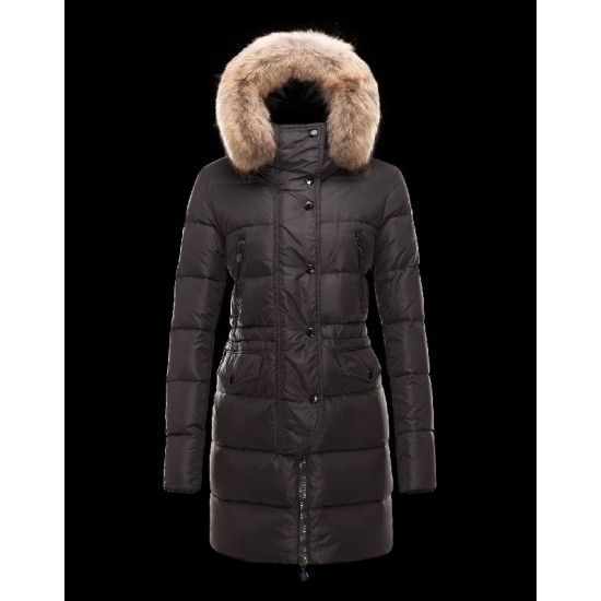 Moncler FRAGON Fur Hood Black Jackets Nylon/Pa/Racoon Womens 41311175WT