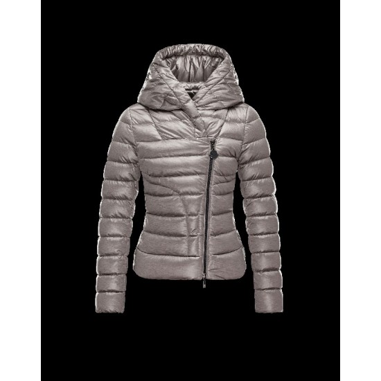 Moncler GAUBE V-Neckline Fixed Hood Grey Jackets Polyester/Synthetic Womens 41456771IF