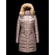 Moncler HERMIFUR Ultralight Turtleneck Dove grey Coats Nylon/Racoon Womens 41456718XN