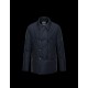 Moncler LARRY Double-Breasted Lapel Collar Dark blue Overcoats Polyester/Polyamide Mens 41459675VQ