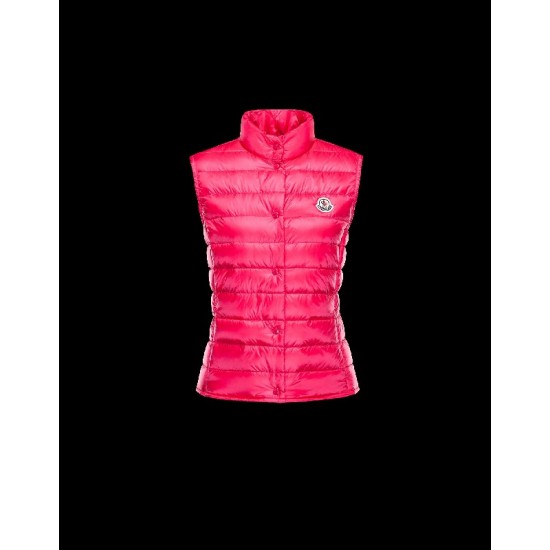 Moncler LIANE Ultralight Mandarin Collar Fuchsia Waistcoats Techno Fabric/Polyamide Womens 41344266HV