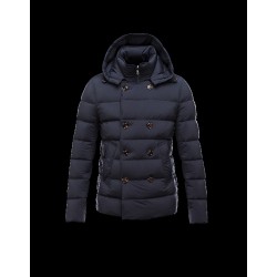 Moncler LOIRAC Detachable Hood Turtleneck Blue Jackets Elastane/Nylon Mens 41378031UE