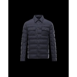 Moncler LUBERON Classic Neckline Blue Jackets Polyamid/Elastane/Nylon Mens 41378025FC