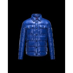 Moncler MATTHEW Classic Neckline Bright blue Jackets Nylon Mens 41456707RN