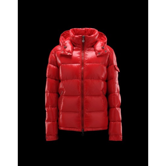 Moncler Maya Detachable Hood Red Jackets Nylon/Polyamid Mens 41236584SE