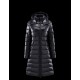 Moncler Moka Detachable Hood Blue Coats Lacquered Nylon Womens 41224531MN