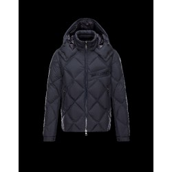 Moncler NEWMAN Detachable Hood Turtleneck Dark blue Jackets Techno Fabric Mens 41456795SO