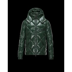 Moncler NEWMAN Detachable Hood Turtleneck Dark green Jackets Nylon/Polyamid Mens 41456744NQ