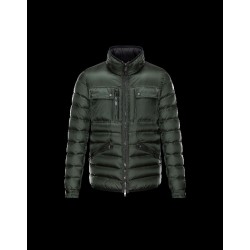 Moncler NORBERT Concealed Hood Turtleneck Dark green Jackets Nylon/Polyamid Mens 41378019PT