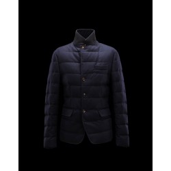 Moncler Rodin Blue Jackets Flannel Wool Mens 41224663SI