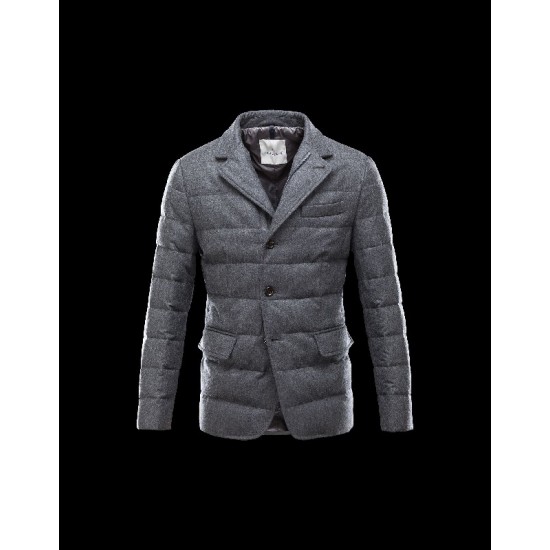 Moncler Rodin Steel grey Jackets Flannel Wool Mens 41224663RR