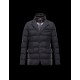 Moncler ROUILLAC Detachable Lapel Collar Black Overcoats Elastane/Nylon Mens 41377883HS