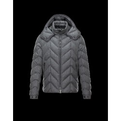 Moncler ROYALE Detachable Hood Turtleneck Grey Jackets Wool Flannel Mens 41466443TA