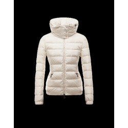 Moncler SANGLIER Inner Hood Turtleneck Ivory Jackets Nylon Womens 41381027DU