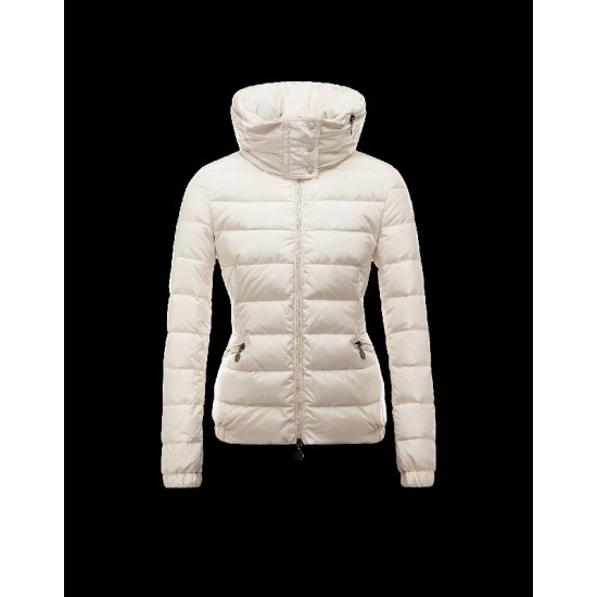 Moncler SANGLIER Inner Hood Turtleneck Ivory Jackets Nylon Womens 41381027DU