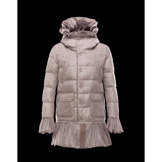 Moncler SERRE Turtleneck Dove grey Coats Nylon/Polyamide Womens 41456720VM