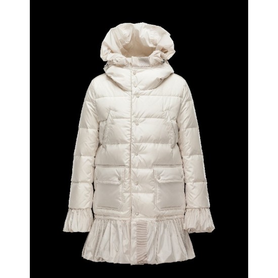 Moncler SERRE Turtleneck Ivory Coats Nylon/Polyamide Womens 41456720RA