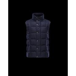 Moncler TENAY Turtleneck Dark blue Waistcoats Wool Flannel Mens 41456745SC