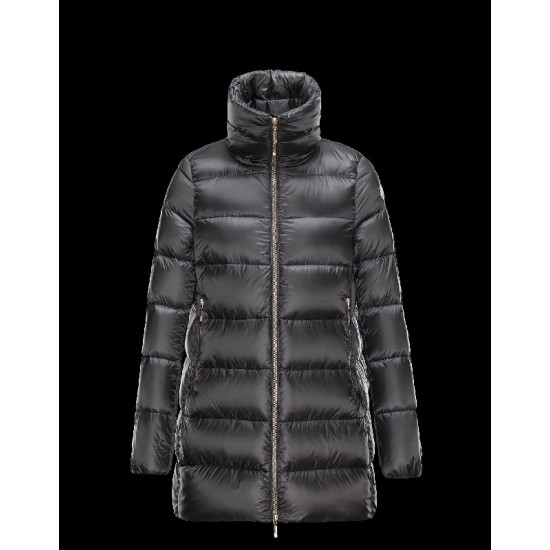 Moncler TORCY Turtleneck Steel grey Coats Polyamide Womens 41456973FW